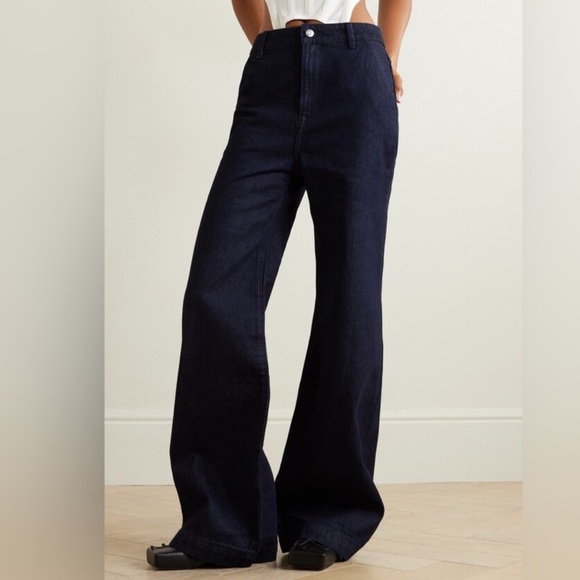 GRLFRND Camille High Rise Flared Trouser Jeans Beverly Hills Dark Wash Size 26 - Picture 1 of 13
